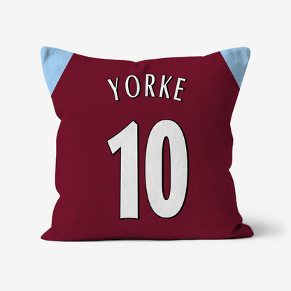 Unofficial Aston Villa Inspired Retro Football Shirt Cushion