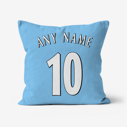 Unofficial Manchester City Inspired Retro Football Shirt Cushion